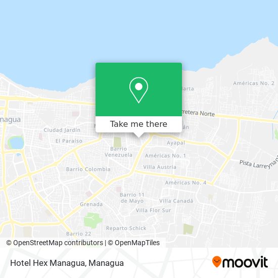 Hotel Hex Managua map