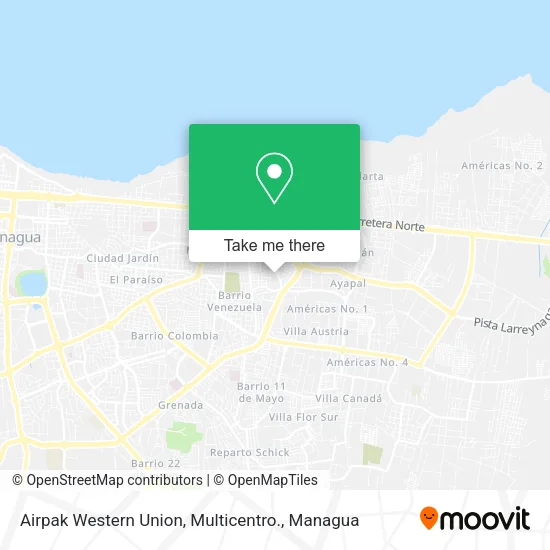 Mapa de Airpak Western Union, Multicentro.