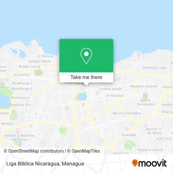 Mapa de Liga Biblica Nicaragua
