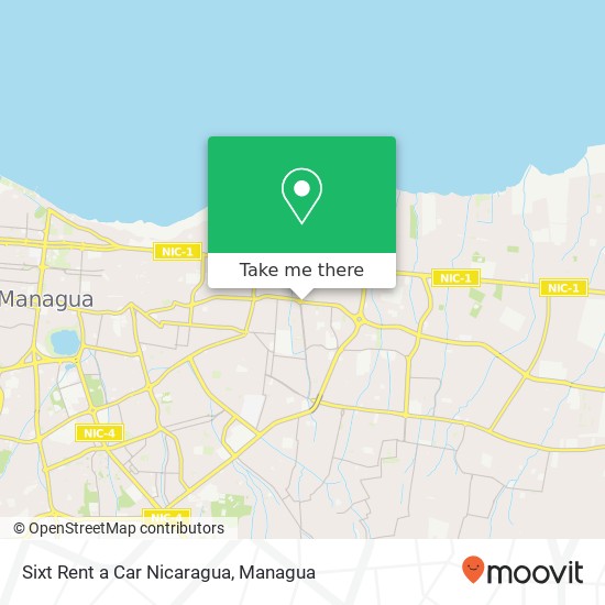 Sixt Rent a Car Nicaragua map