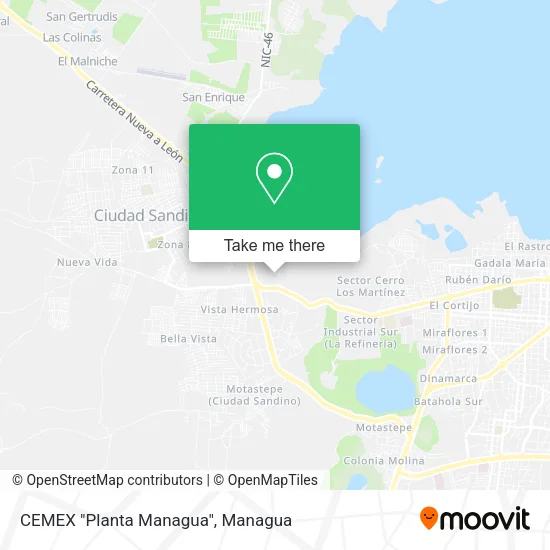CEMEX "Planta Managua" map