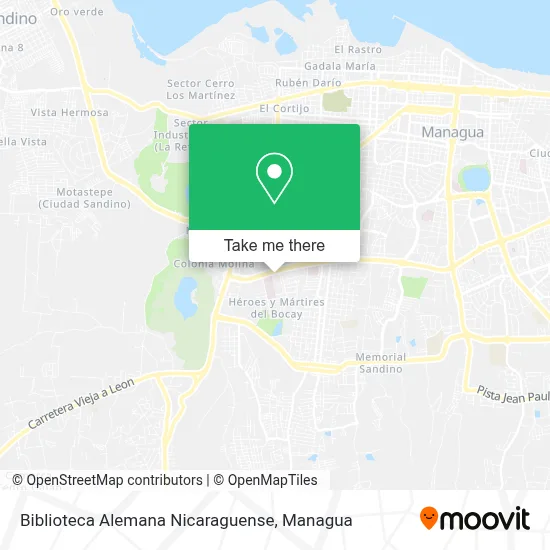 Mapa de Biblioteca Alemana Nicaraguense