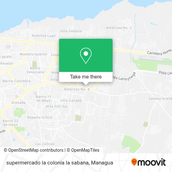 supermercado la colonia la sabana map