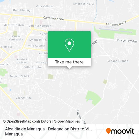 Mapa de Alcaldía de Managua - Delegación Distrito VII