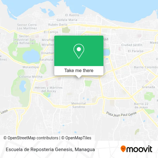 Escuela de Reposteria Genesis map