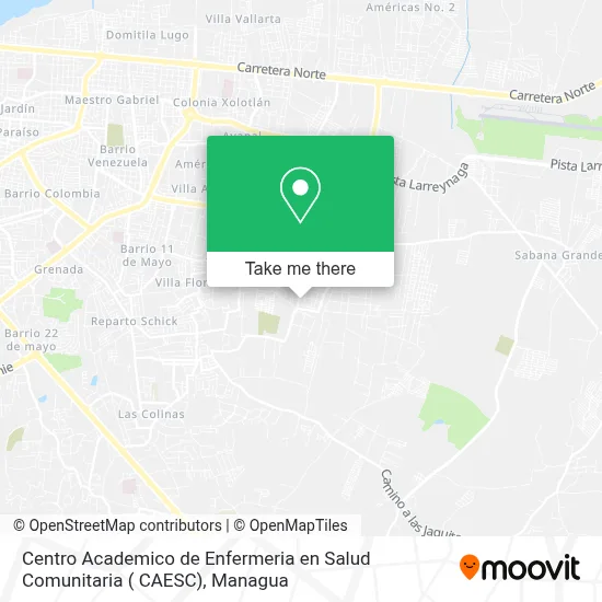 Mapa de Centro Academico de Enfermeria  en Salud Comunitaria ( CAESC)