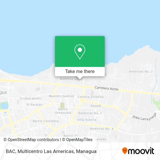 BAC, Multicentro Las Americas map