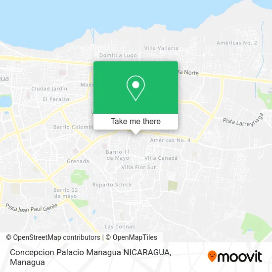 Mapa de Concepcion Palacio Managua NICARAGUA