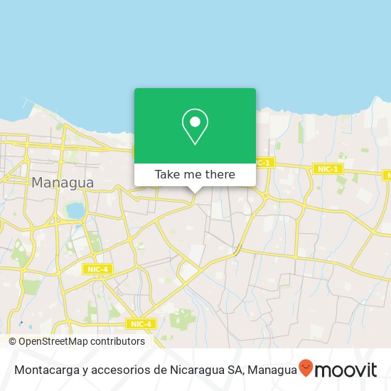 Montacarga y accesorios de Nicaragua SA map