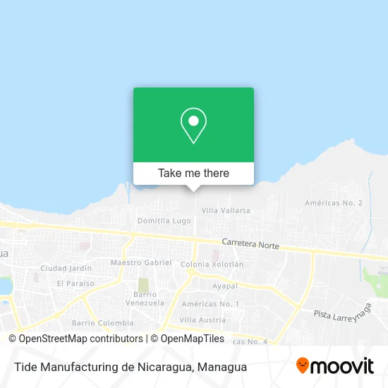 Mapa de Tide Manufacturing de Nicaragua