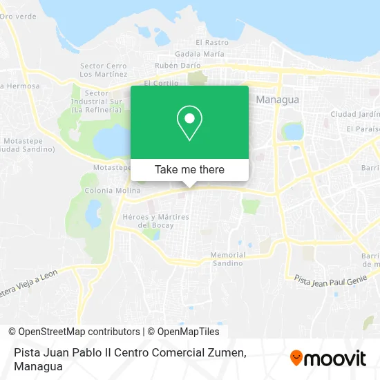Mapa de Pista Juan Pablo II Centro Comercial Zumen