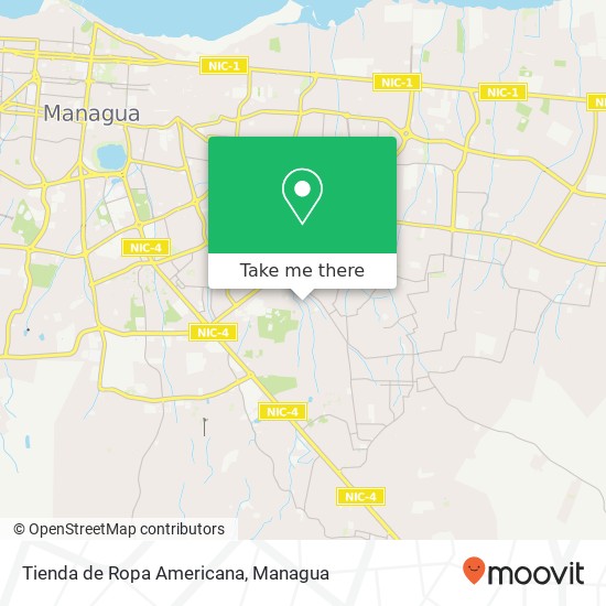 Tienda de Ropa Americana, Distrito V, Managua map