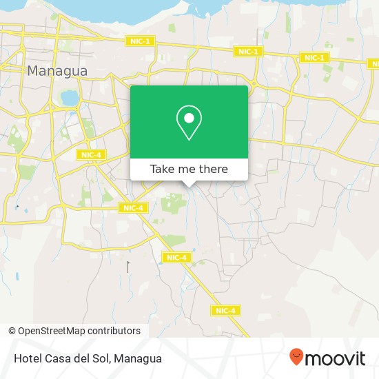 Mapa de Hotel Casa del Sol, Distrito V, Managua