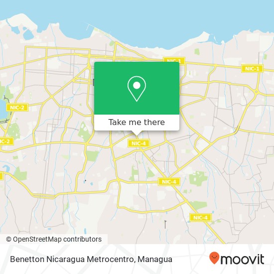 Benetton Nicaragua Metrocentro, Camino de Oriente Distrito I, Managua map