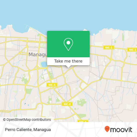 Perro Caliente, Distrito IV, Managua map
