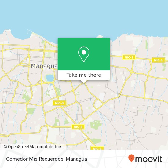 Comedor Mis Recuerdos, Distrito I, Managua map