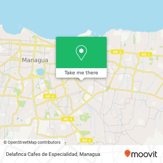 Delafinca Cafes de Especialidad, Distrito I, Managua map