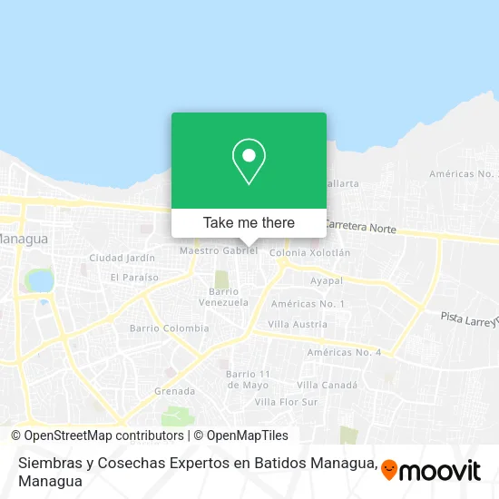 Mapa de Siembras y Cosechas Expertos en Batidos Managua