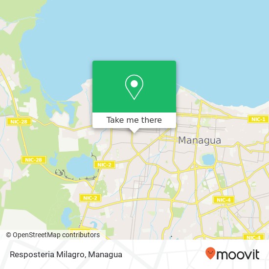 Resposteria Milagro, 26 Avenida SW Distrito II, Managua map