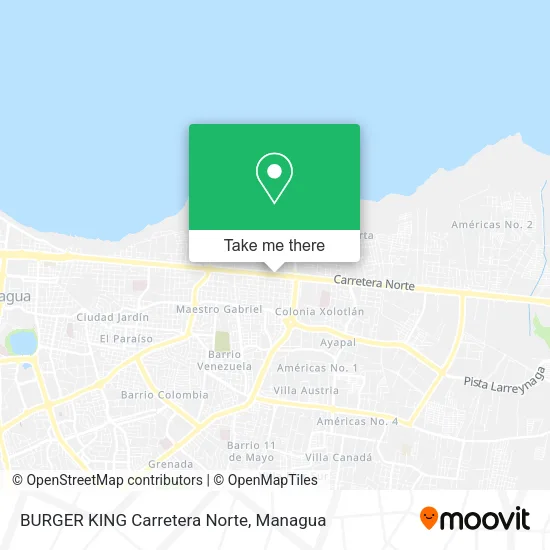 Mapa de BURGER KING Carretera Norte