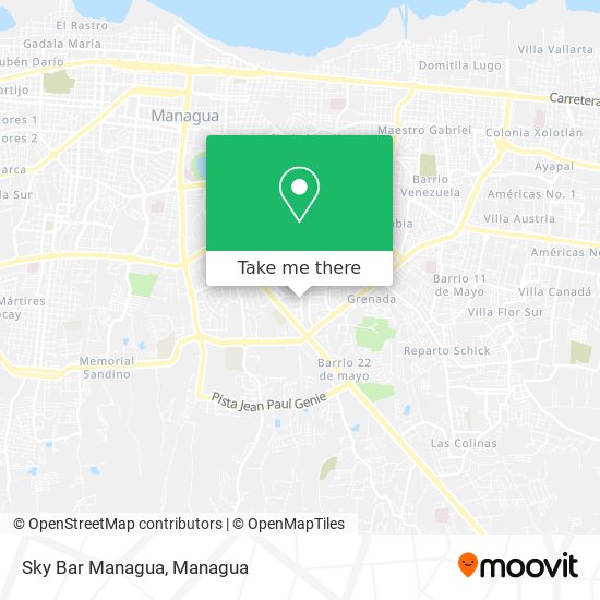 Sky Bar Managua map