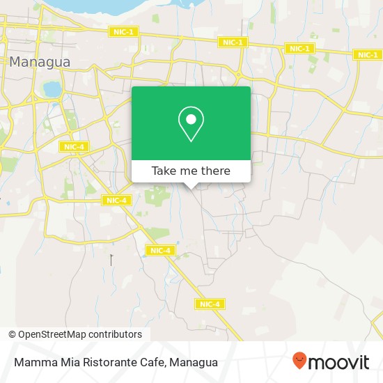Mamma Mia Ristorante Cafe, Distrito V, Managua map
