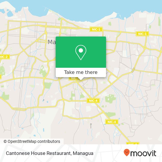 Cantonese House Restaurant, Pista Diagonal del Trasvase Distrito I, Managua map