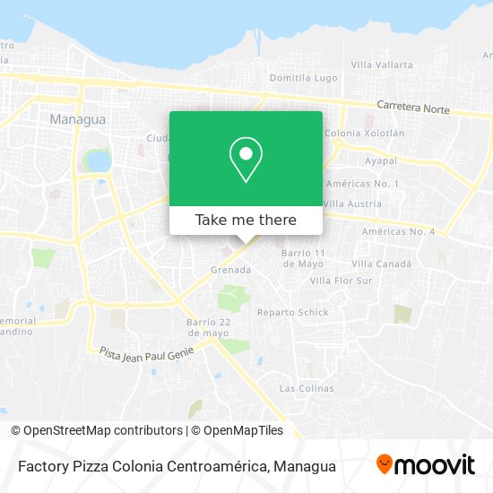 Factory Pizza Colonia Centroamérica map