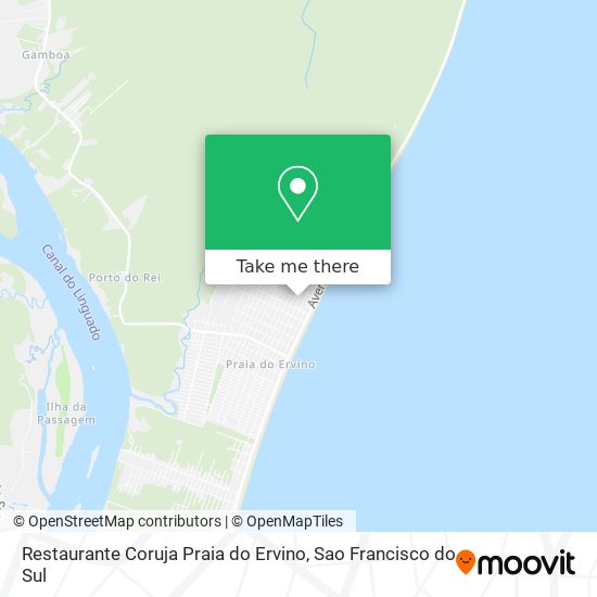 Mapa Restaurante Coruja Praia do Ervino