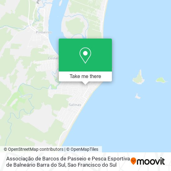 Mapa Associação de Barcos de Passeio e Pesca Esportiva de Balneário Barra do Sul