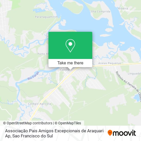 Mapa Associação Pais Amigos Excepcionais de Araquari Ap