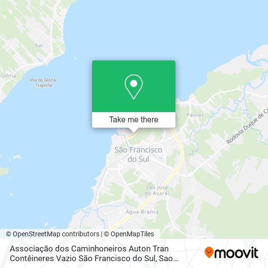 Mapa Associação dos Caminhoneiros Auton Tran Contêineres Vazio São Francisco do Sul