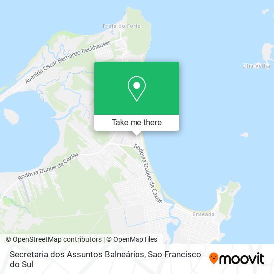 Mapa Secretaria dos Assuntos Balneários