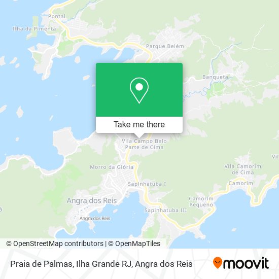 Mapa Praia de Palmas, Ilha Grande RJ