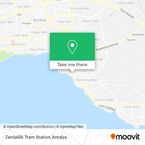 Zerdalilik Tram Station map