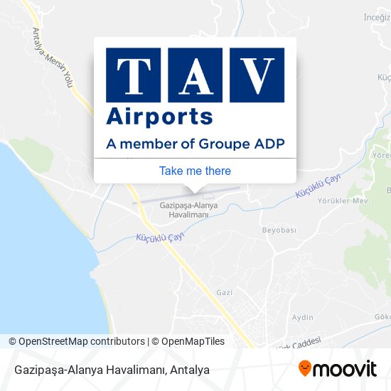 Gazipaşa-Alanya Havalimanı map
