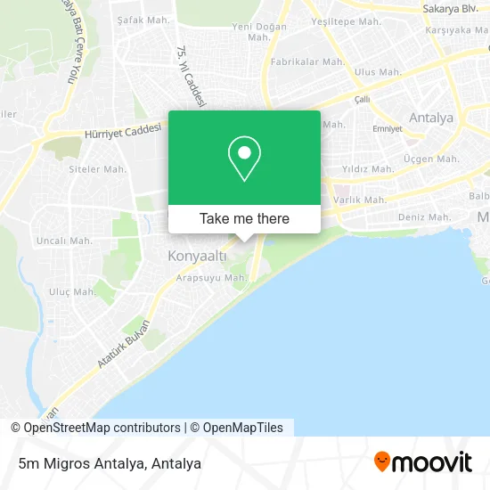 5m Migros Antalya map