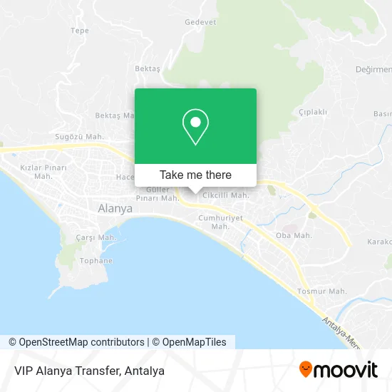 VIP Alanya Transfer map