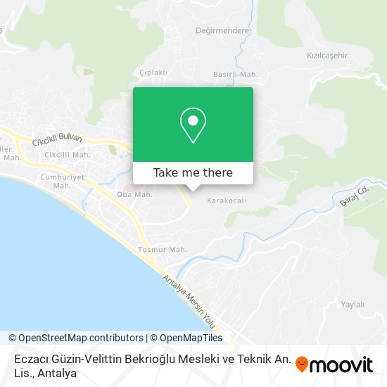 Eczacı Güzin-Velittin Bekrioğlu Mesleki ve Teknik An. Lis. map