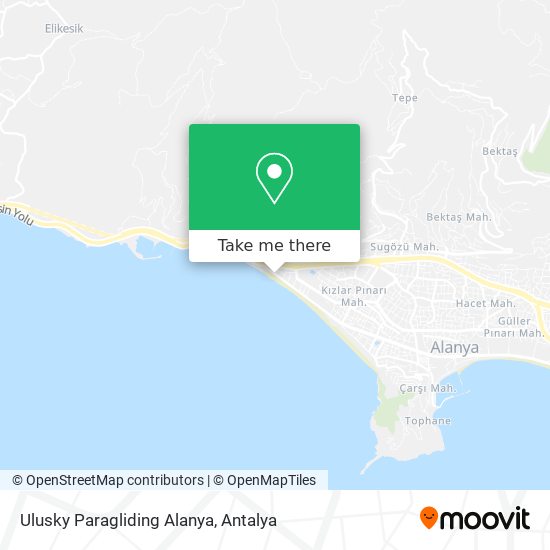 Ulusky Paragliding Alanya map