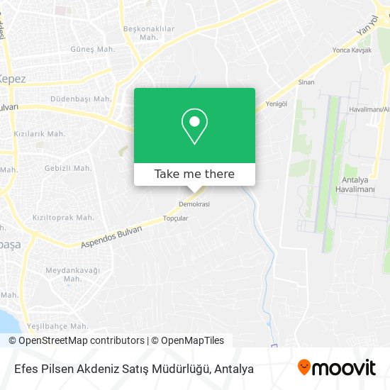 Efes Pilsen Akdeniz Satış Müdürlüğü map