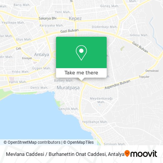 Mevlana Caddesi / Burhanettin Onat Caddesi map