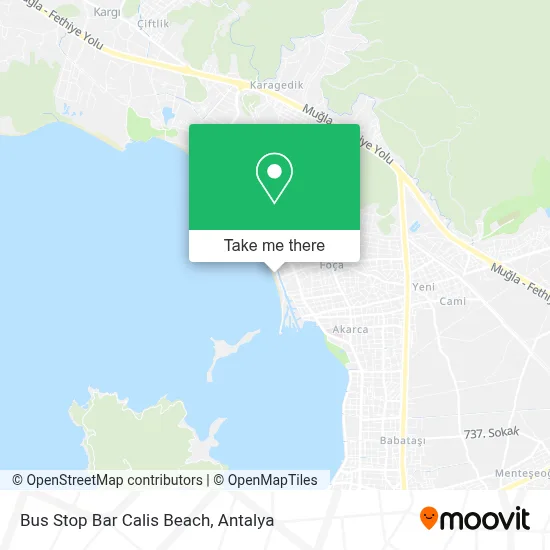 Bus Stop Bar Calis Beach map