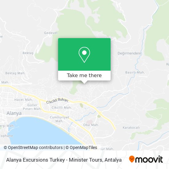 Alanya Excursions Turkey - Minister Tours map