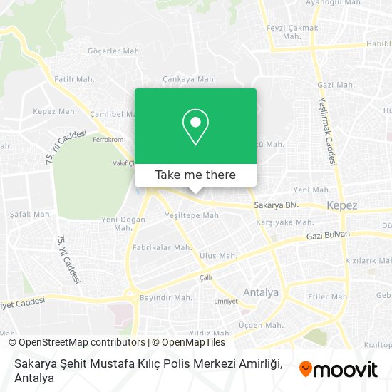 Sakarya Şehit Mustafa Kılıç Polis Merkezi Amirliği map