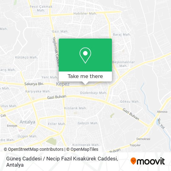 Güneş Caddesi / Necip Fazıl Kısakürek Caddesi map