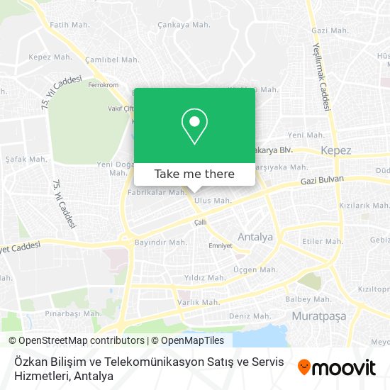 Özkan Bilişim ve Telekomünikasyon Satış ve Servis Hizmetleri map