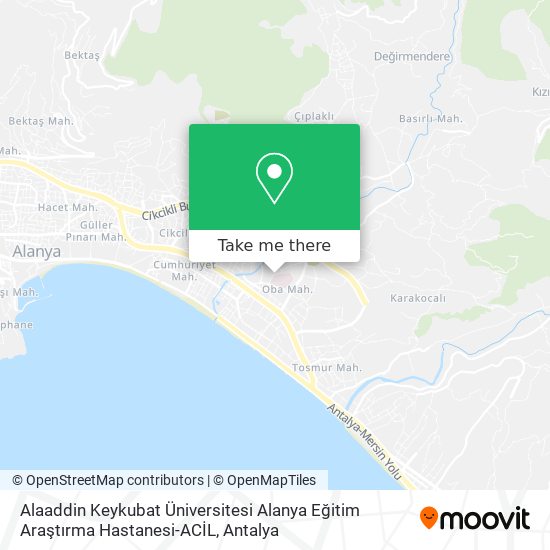 Alaaddin Keykubat Üniversitesi Alanya Eğitim Araştırma Hastanesi-ACİL map