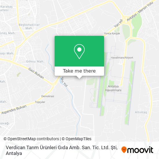 Verdican Tarım Ürünleri Gıda Amb. San. Tic. Ltd. Şti map
