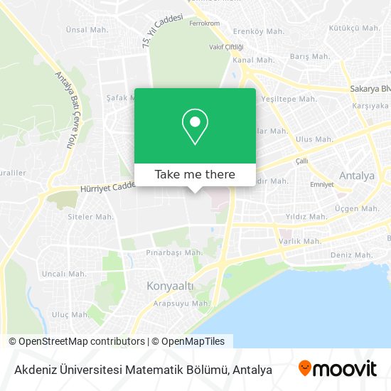 Akdeniz Üniversitesi Matematik Bölümü map
